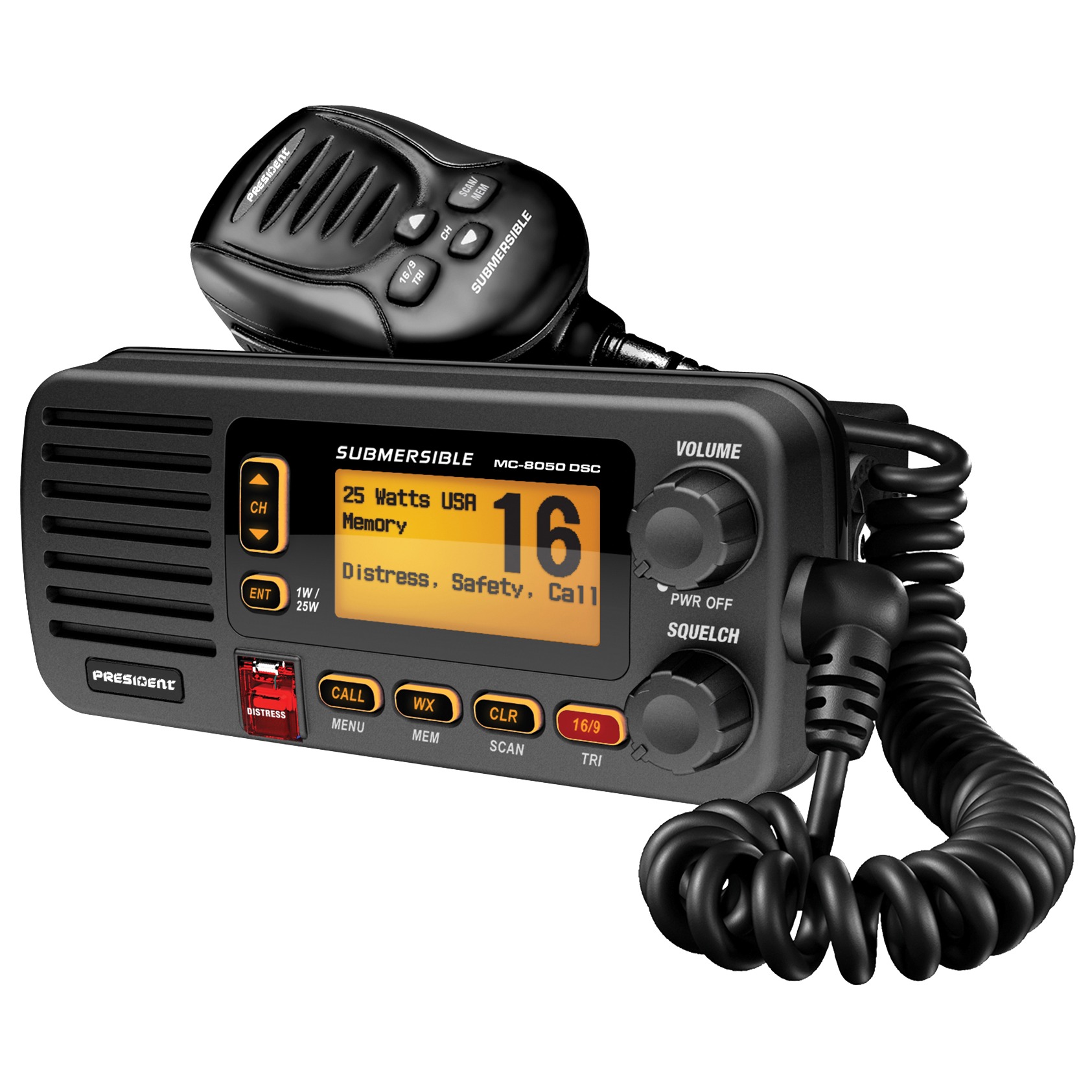PRESIDENT ELECTRONICS :::. Marine VHF - MC-8050 DSC Black