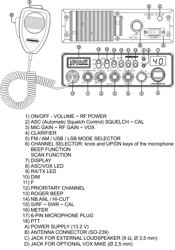 MARTIN ASC 12/24V - AM/FM transceivers - CB Radio / Ham Radio - President  Electronics